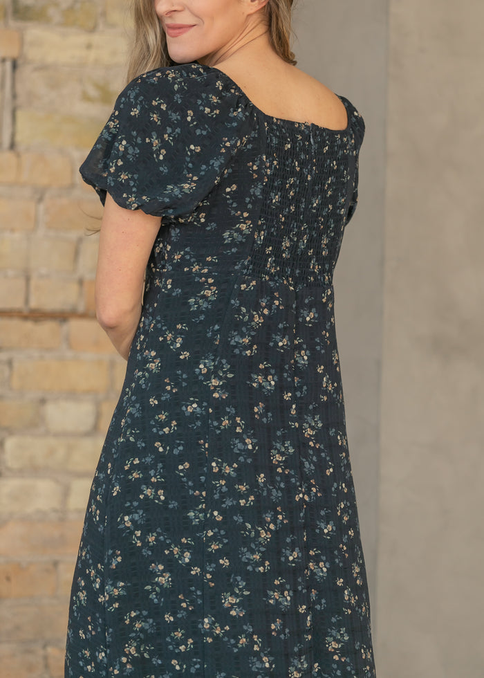 Black Floral Square Neck Maxi Dress FF Dresses