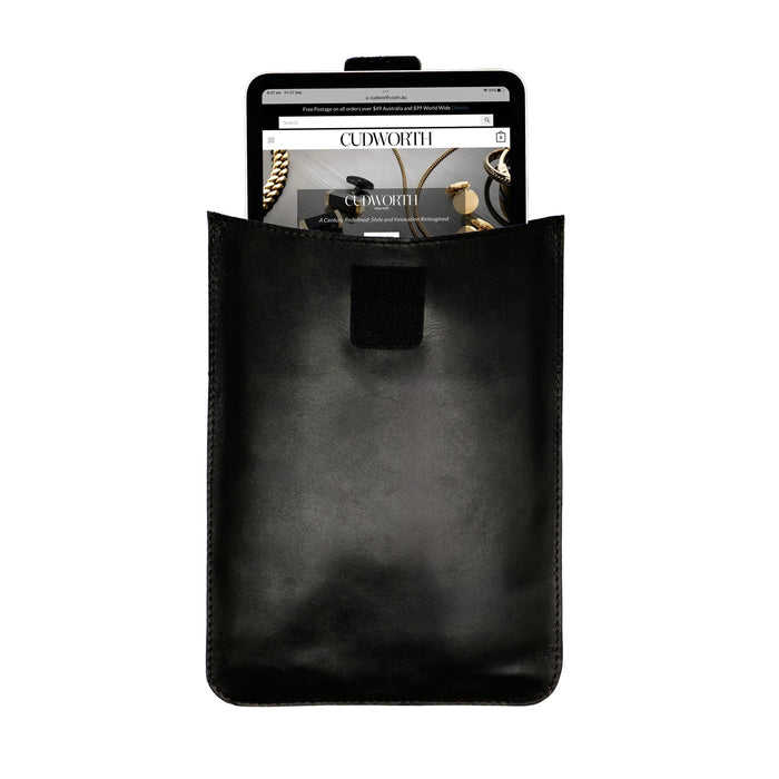 Black Leather iPad-Mini Sleeve