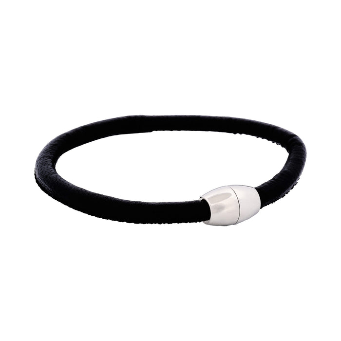 Black Leather Single Bracelet