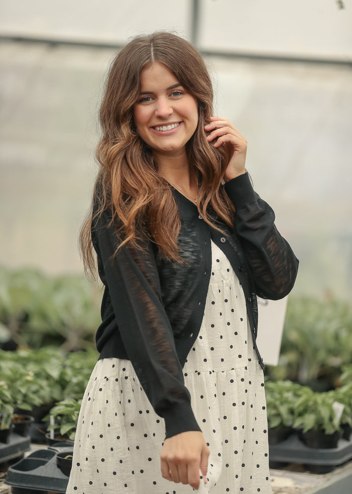 Black Lightweight V Neck Cardigan FF Layering Essentials
