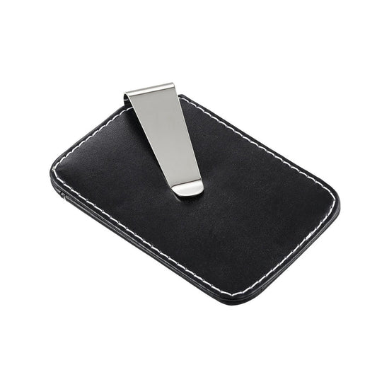 Black Pu Metal Card Holder