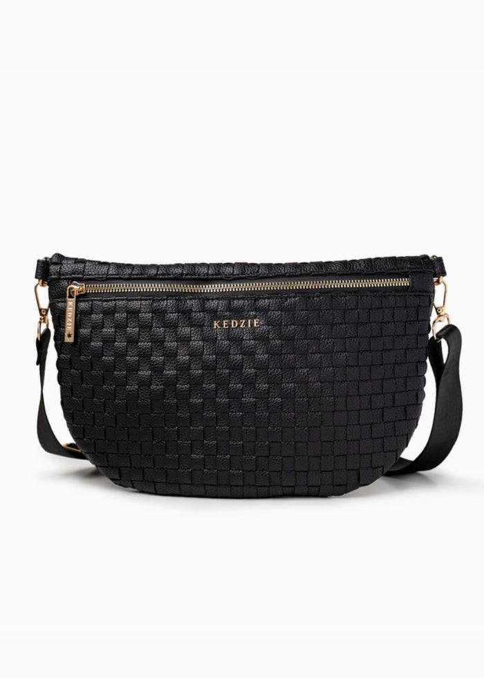 Black Terrace Woven Crossbody Bag Accessory