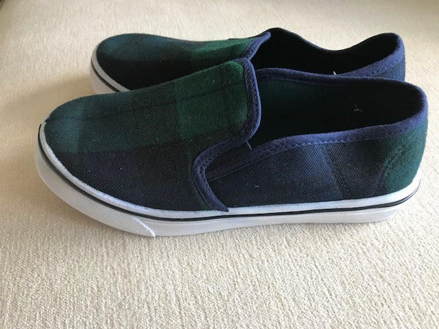 Black Watch Tartan Slip On Shoes