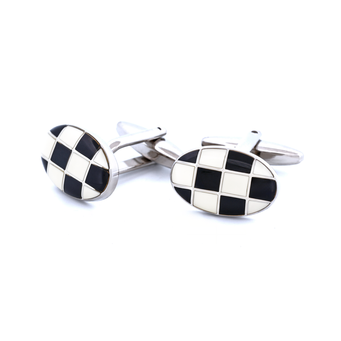 Black White Enamel Cufflinks
