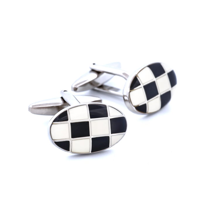 Black White Enamel Cufflinks