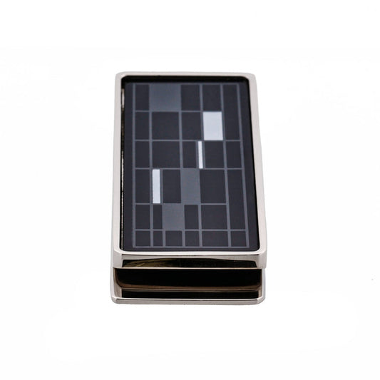 Black & White Enamel Patterned Money Clip