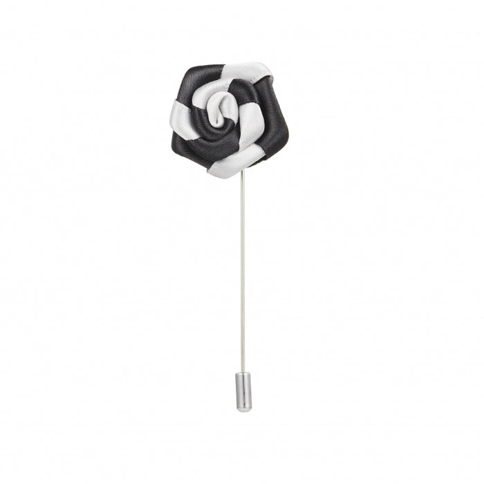 Black & White Flower Lapel Pin
