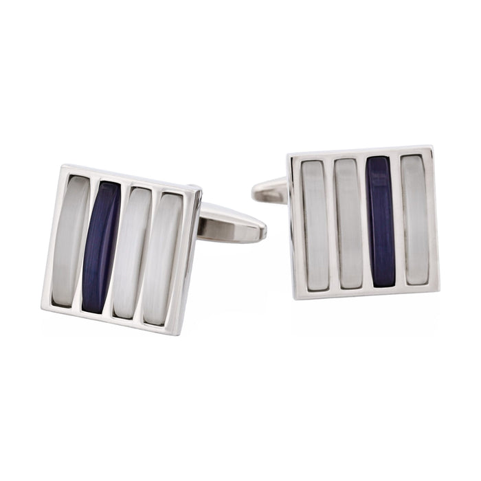 Black & White Striped Cat's Eye Cufflinks