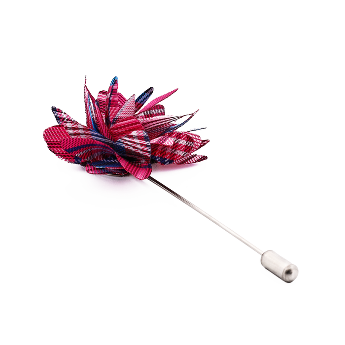 Blue Burgundy Flower Lapel Pin