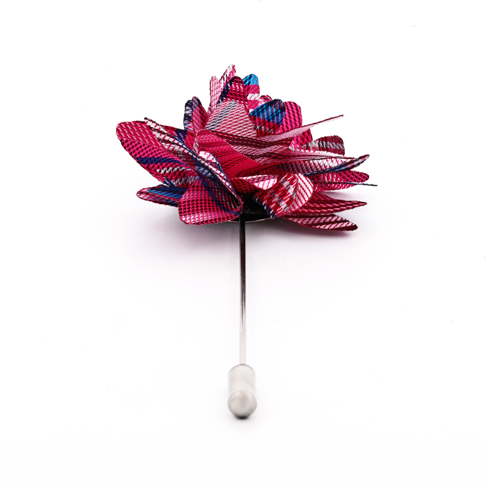 Blue Burgundy Flower Lapel Pin