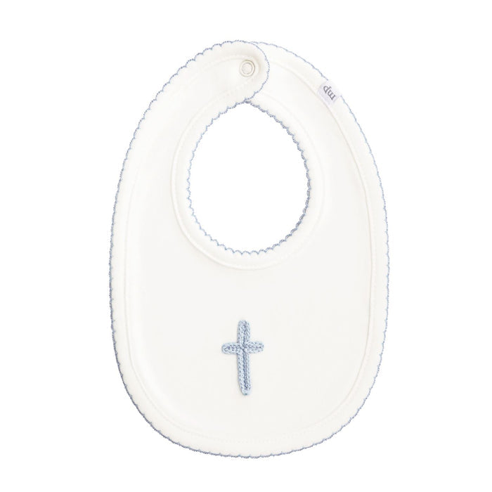 Blue Crochet Cross Bib