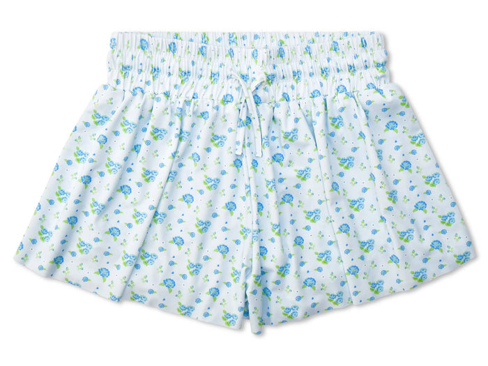 Blue Floral Butterfly Shorts (Youth Small (6-8))