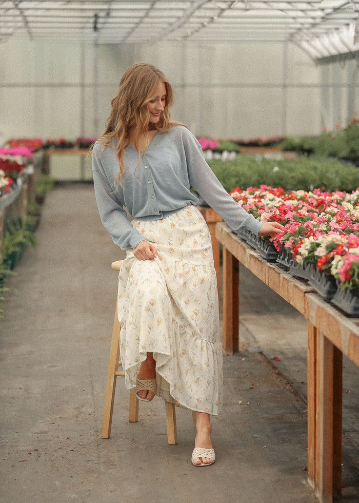 Blue Lightweight V Neck Cardigan FF Layering Essentials