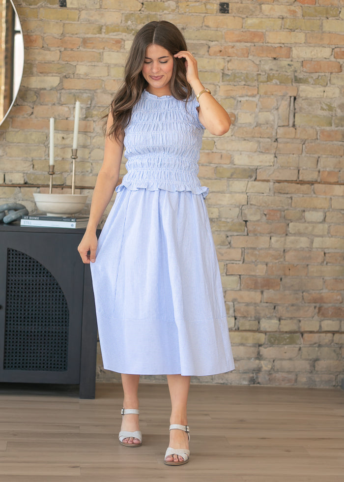 Blue Stripe Top & Skirt Set FF Tops