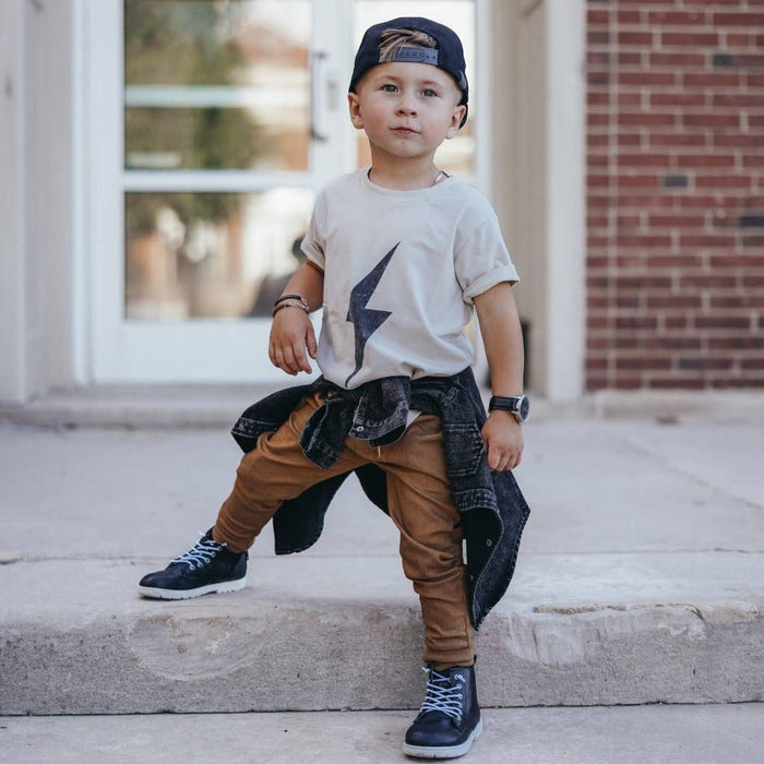 Boys Clothes Greige Acid Wash Spark Tee - USA Made