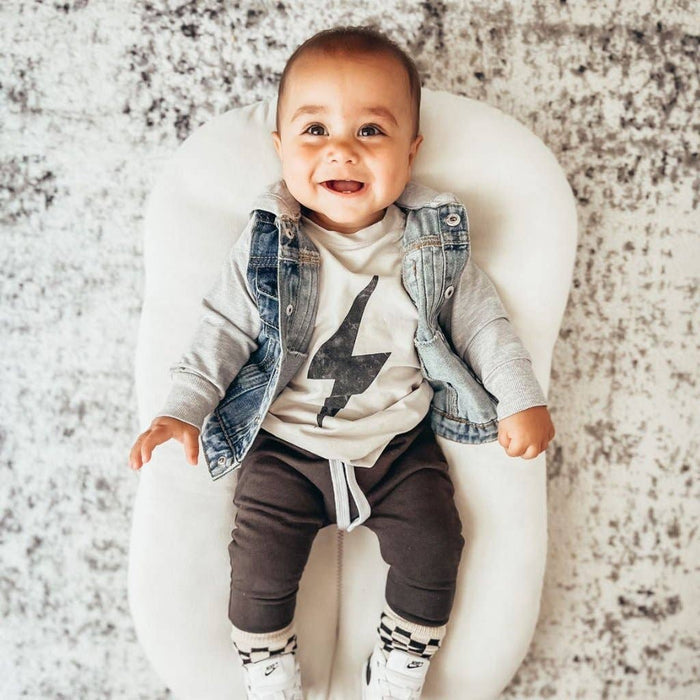 Boys Clothes Greige Acid Wash Spark Tee - USA Made
