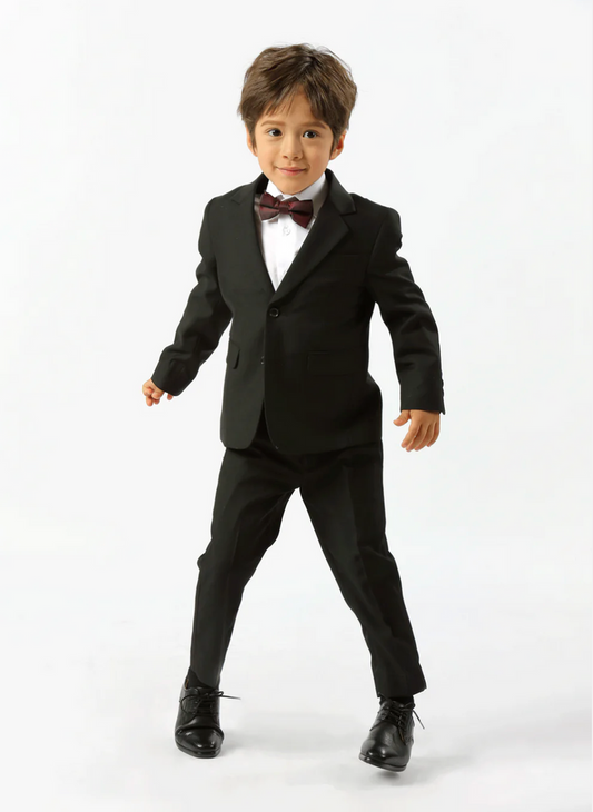 ### James Fine Twill Boys Suit

A timeless choice for weddings, school formals and special occasions, the James Fine Twill Jacket offers a smart, tailored look for young gentlemen. Crafted from a smooth fine-twill fabric, it is available in classic Navy and Black.

Pair it with the matching James Fine Twill Trouser for a polished two-piece suit, or add the coordinating vest for a complete three-piece look. Easy to style with a crisp shirt, tie or bow tie for any formal event.