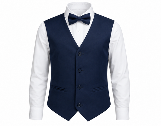 ### James Fine Twill Boys Vest

Complete the look with our **James Fine Twill Vest**, designed to bring timeless style to every special occasion. Crafted from premium fine twill fabric, this classic vest offers a tailored fit that's perfect for weddings, formal events, school celebrations, and family occasions.

Wear it as part of the **matching James Fine Twill Suit** for a coordinated formal look, or pair it with dress trousers and a crisp shirt for a smart outfit on its own.

**Features:**

*