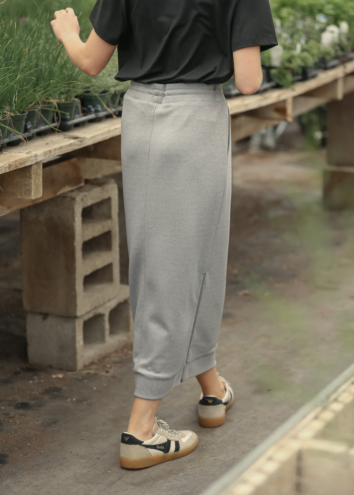 Bradi Gray Side Zipper Athletic Maxi Skirt IC Skirts