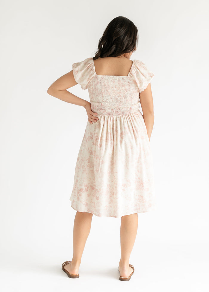 Brienna Ruched Bodice Cap Sleeve Midi Dress IC Dresses