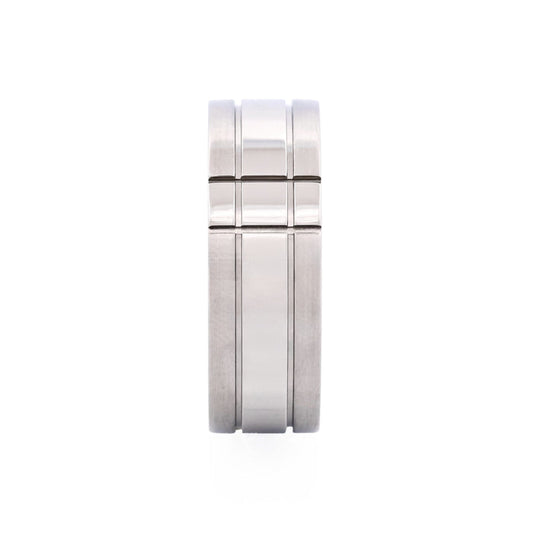 Brushed and Polished Stainless Steel Ring