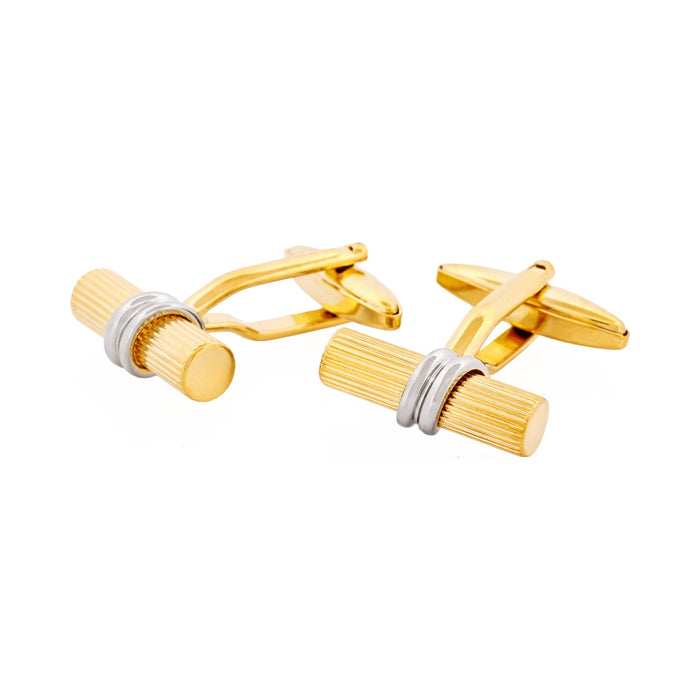 Brushed Gold & & Rhodium Plated Scroll Cufflinks