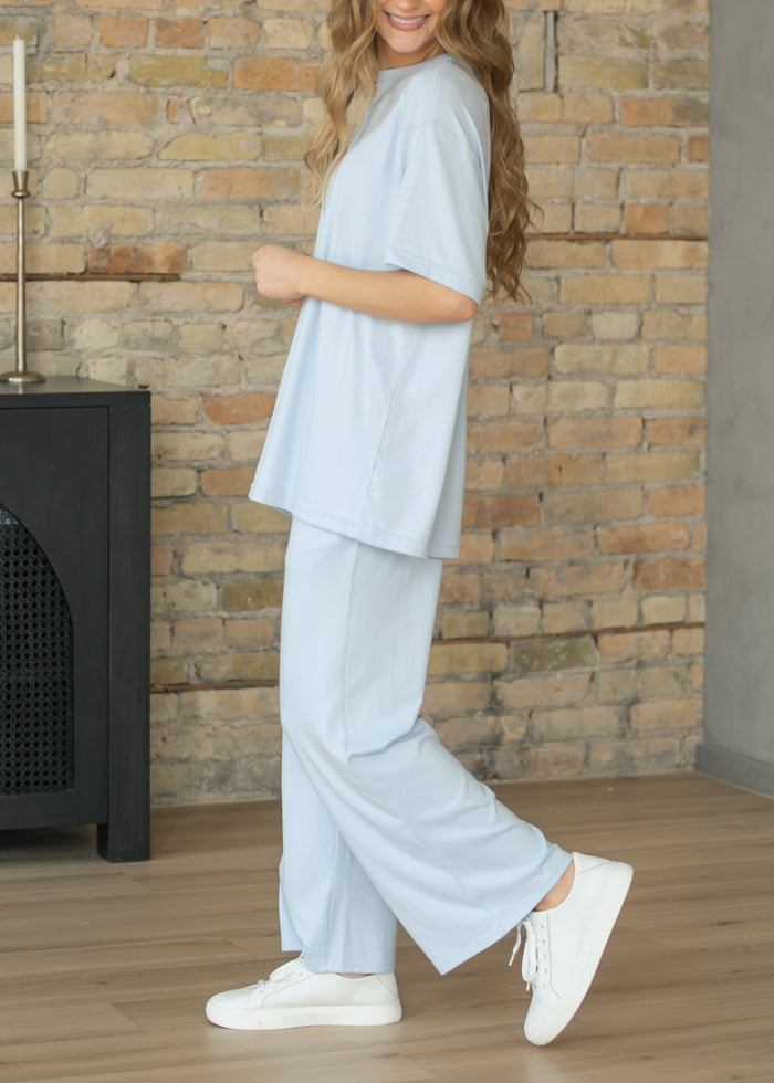 Brushed Oversized Short Sleeve Top & Lounge Pants FF Tops
