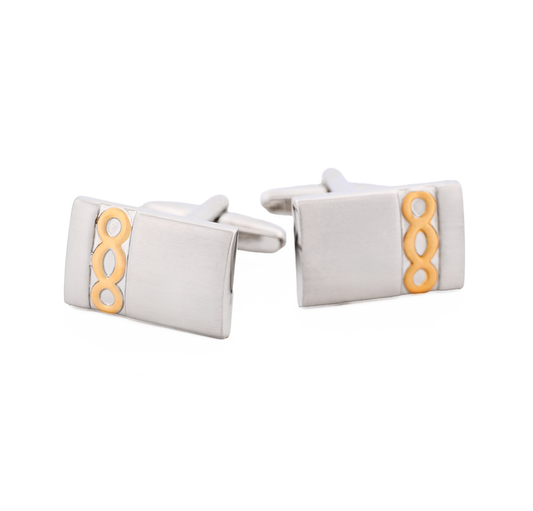 Brushed Rhodium & Brushed Gold Cufflinks
