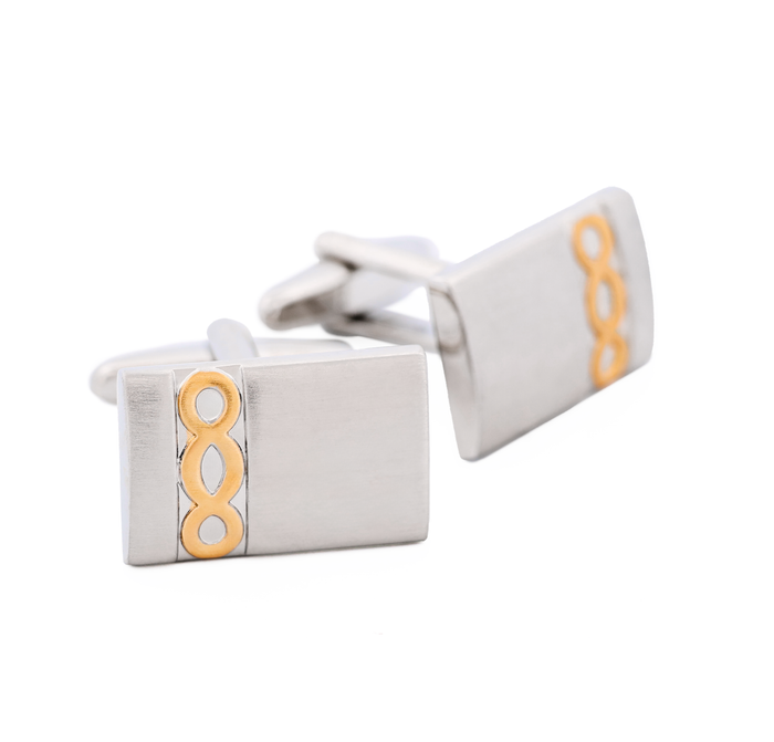 Brushed Rhodium & Brushed Gold Cufflinks