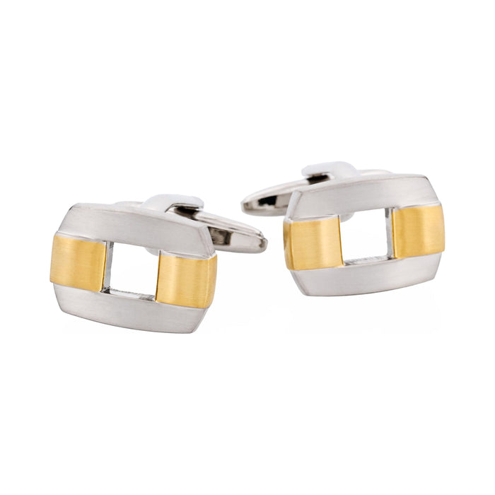Brushed Rhodium & Brushed Gold Link Cufflinks