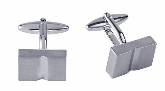 Brushed Rhodium Cufflinks