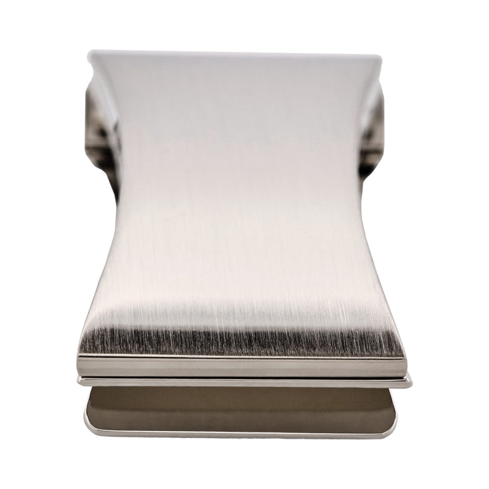 Brushed Rhodium Plated Curved Money Clip