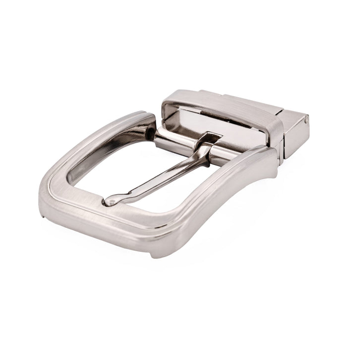 Brushed Silver Reversible Belt Buckle