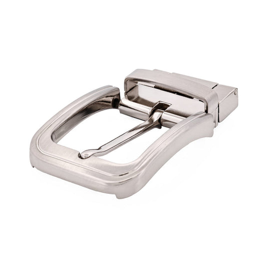 Brushed Silver Reversible Belt Buckle