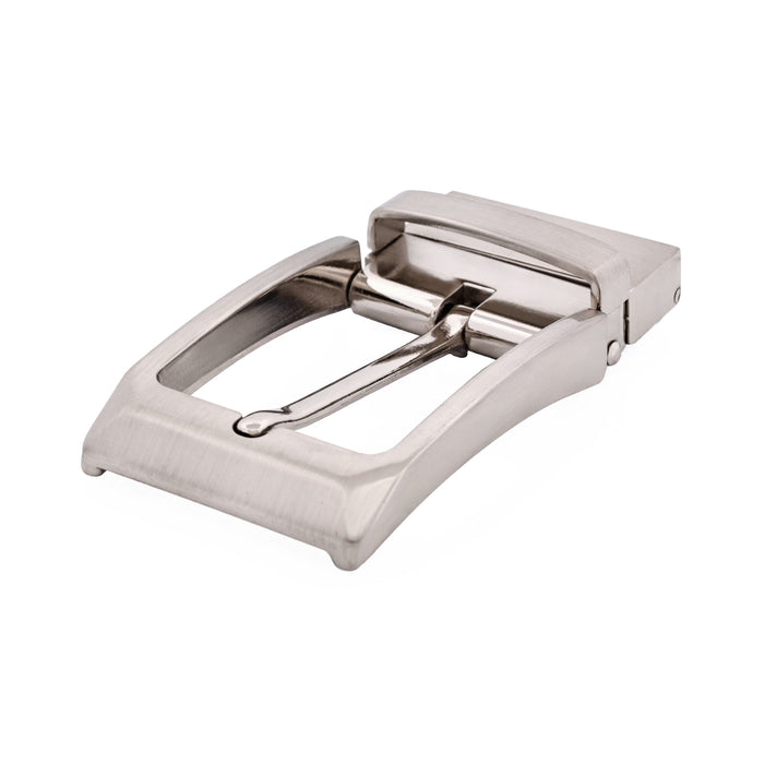 Brushed Silver Reversible Belt Buckle