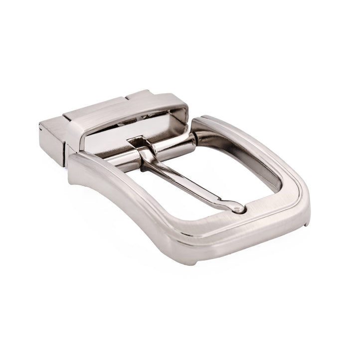 Brushed Silver Reversible Belt Buckle