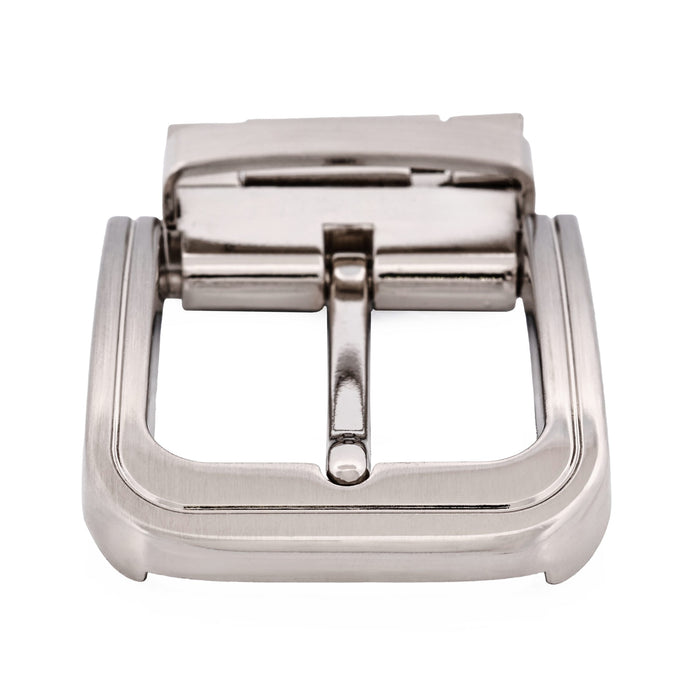 Brushed Silver Reversible Belt Buckle