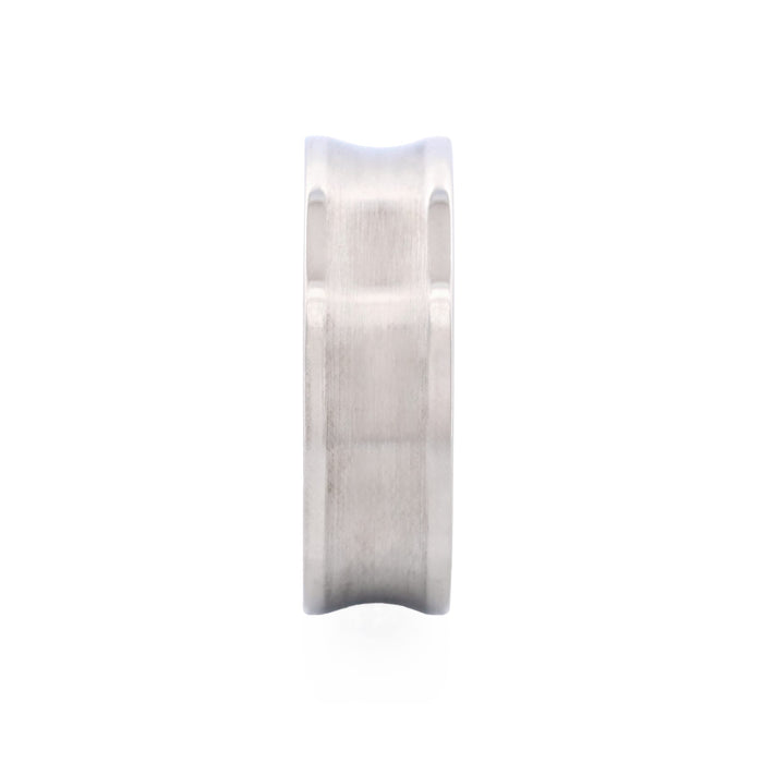 Brushed Stainless Steel Concave Band Ring