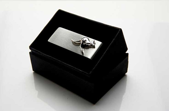 Brushed Stainless Steel & Kangaroo Money Clip