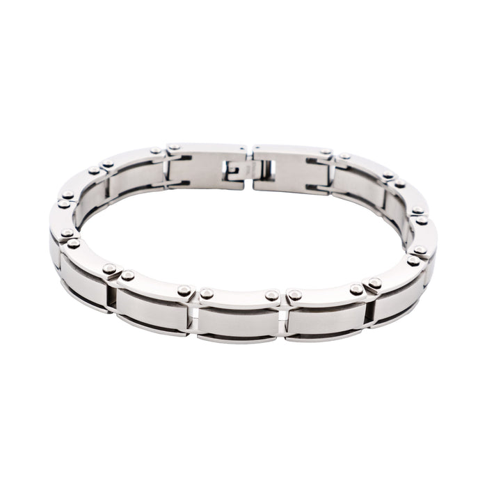 Brushed Stainless Steel Link Bracelet