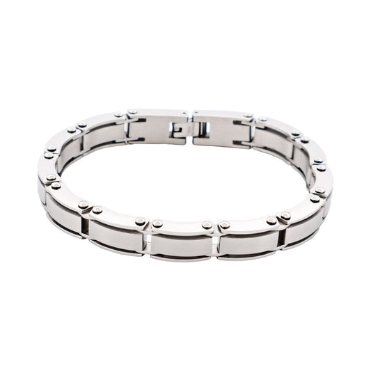 Brushed Stainless Steel Link Bracelet