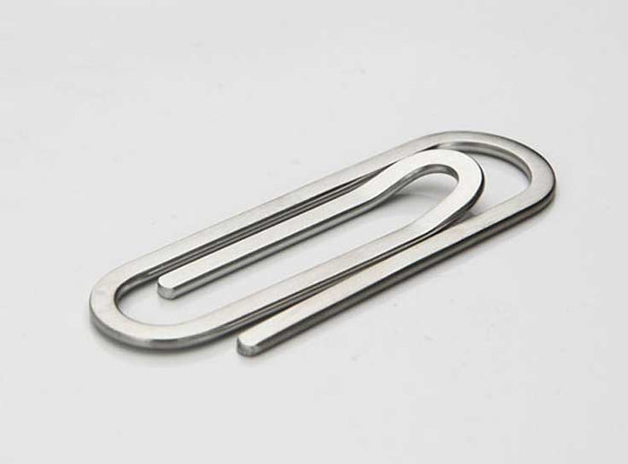 Brushed Stainless Steel & Paper Clip Money Clip
