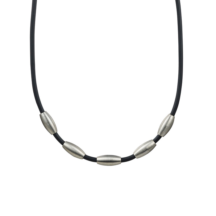 Brushed Stainless Steel & Rubber Neckpiece