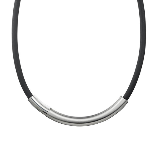 Brushed Stainless Steel with Rubber Neckpiece