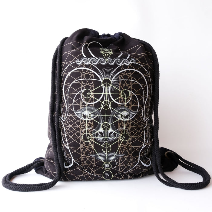 Buddha Vibes Hung Drawstring Bag - Visionary Art Clothing by Symbolika