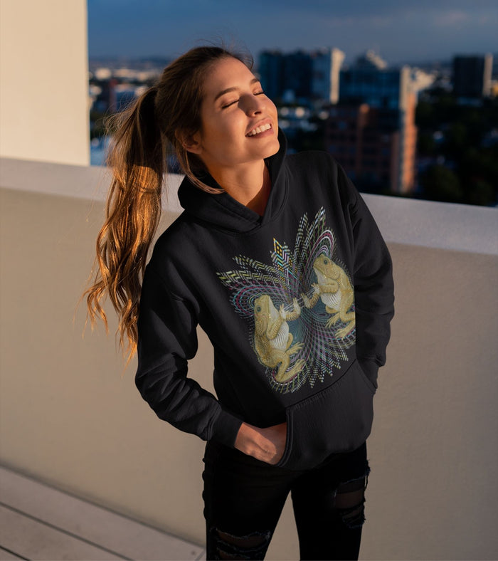 Bufo Alvarius Hoodie Choice of Colors — visionary art by Symbolika