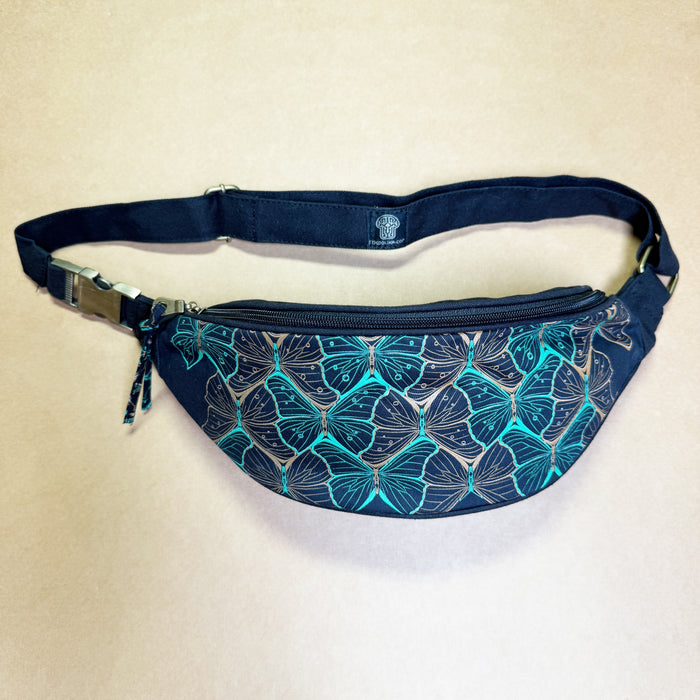 Butterfly Morph Canvas Fanny Pack — Metamorphosis Art Fanny Pack - Detail Close-Up by Symbolika