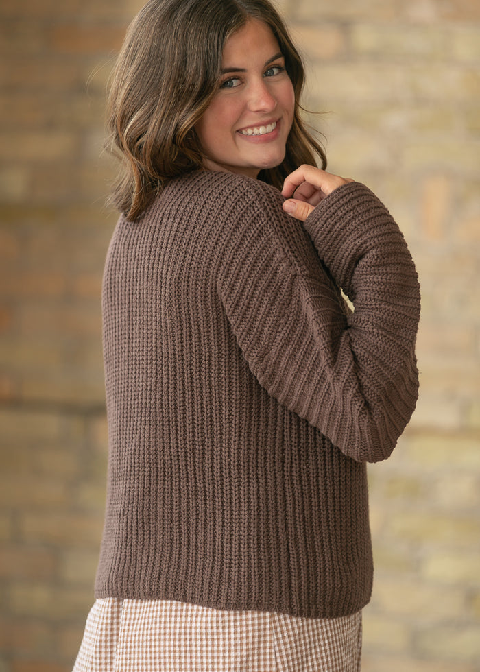 Button Front Espresso Sweater Cardigan FF Layering Essentials