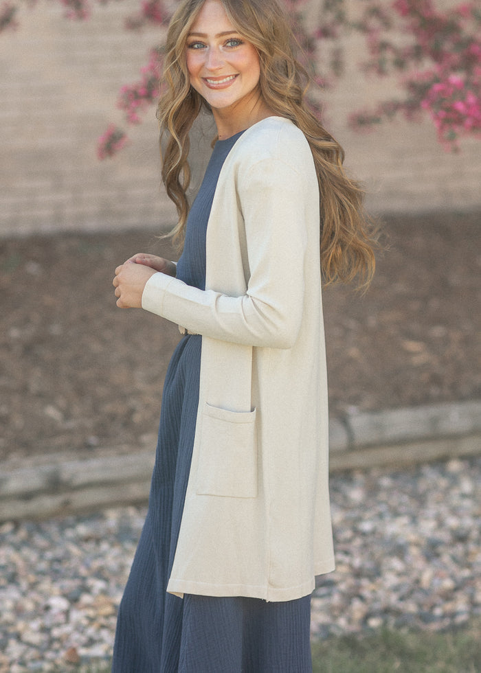 Cally Cream Open Front Cardigan FF Layering Essentials