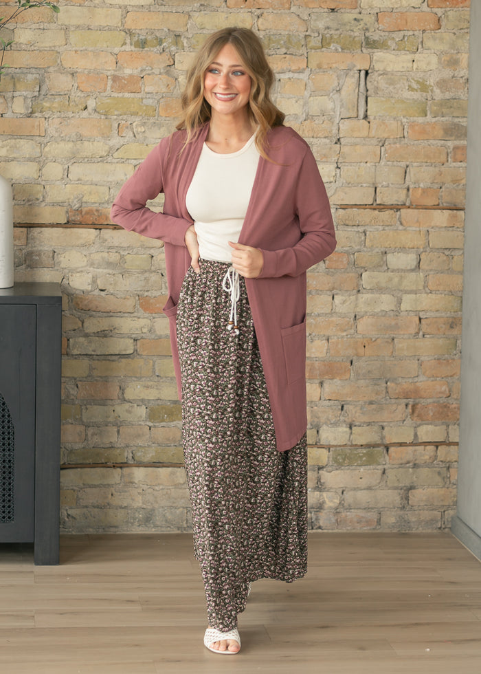 Cally Mauve Open Front Cardigan IC Layering Essentials